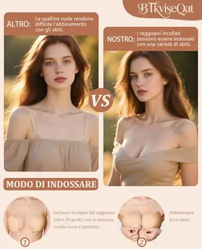 BTkviseQat Reggiseno Invisibile Reggiseno Adesivo Coppe Adesive Seno Push Up Riutilizzabile Silicone Adesivo Push Up miniatura 3