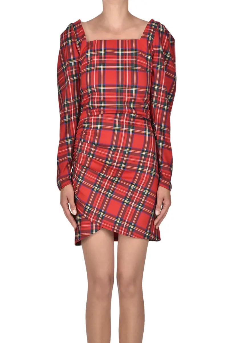 Abito stampa tartan Rosso