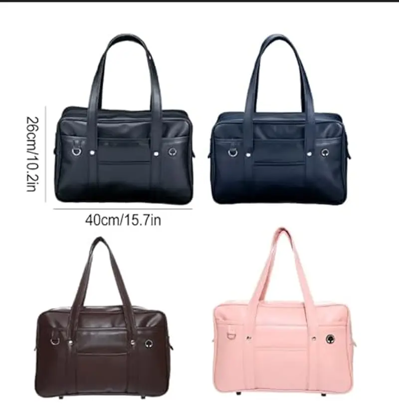 budiniao Borsa da scuola in pelle premium per laptop uniforme da studente Borsa giapponese leggera Borsa in PU di miniatura 3