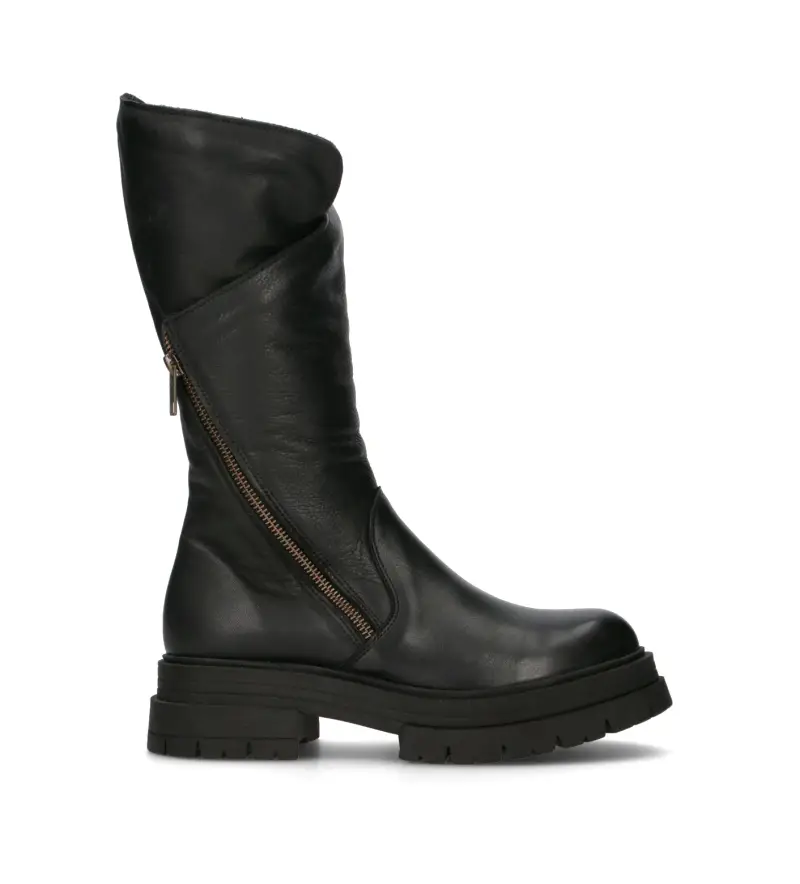 Stivale donna nero in pelle Vario