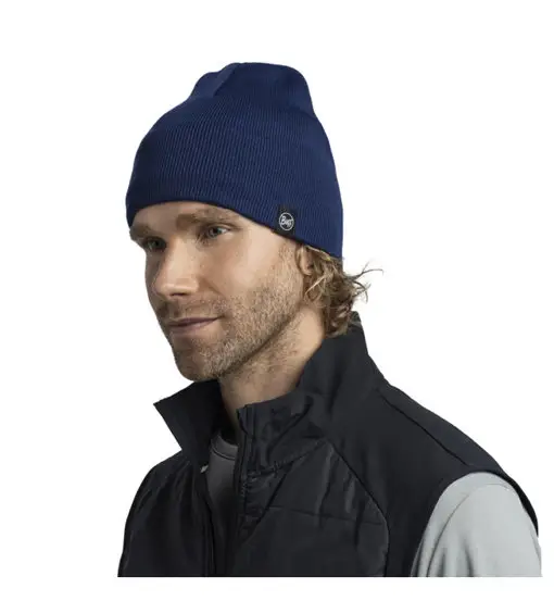 Knitted Fleece Band - berretto Blue
