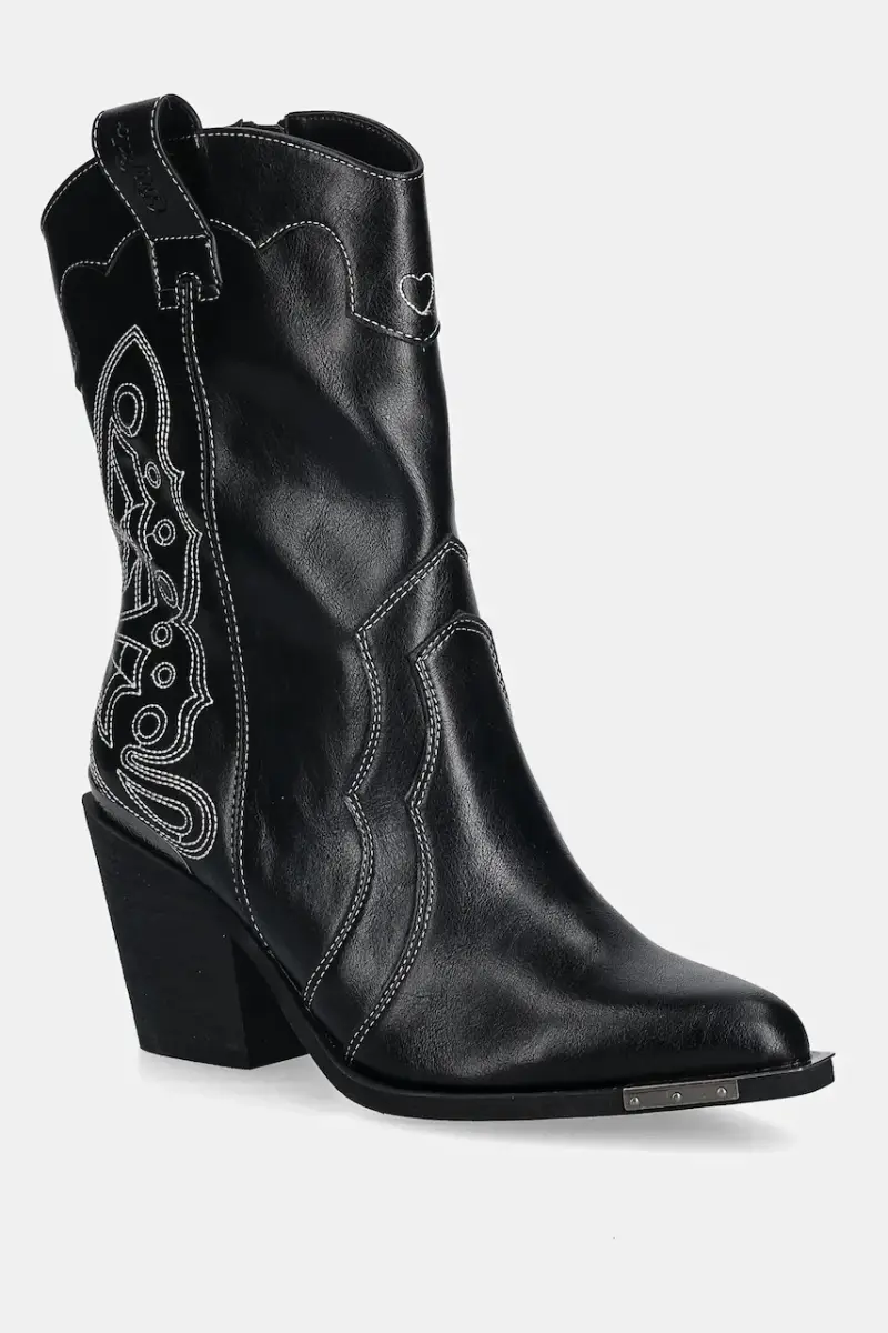 scarpe da cowboy West Boot Mid donna colore nero 1221044-BLK