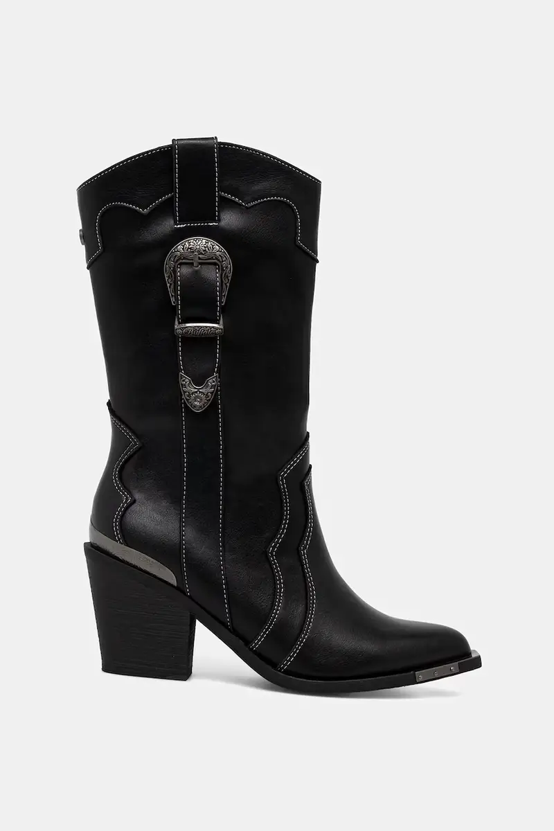 scarpe da cowboy West Bootie Buckle donna colore nero 1221052-BLK miniatura 2