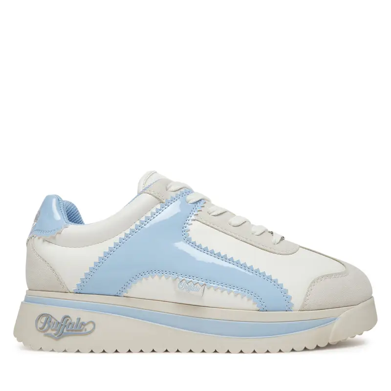 Buffalo Sneakers Donna Malibu 1636452 Écru e Blu