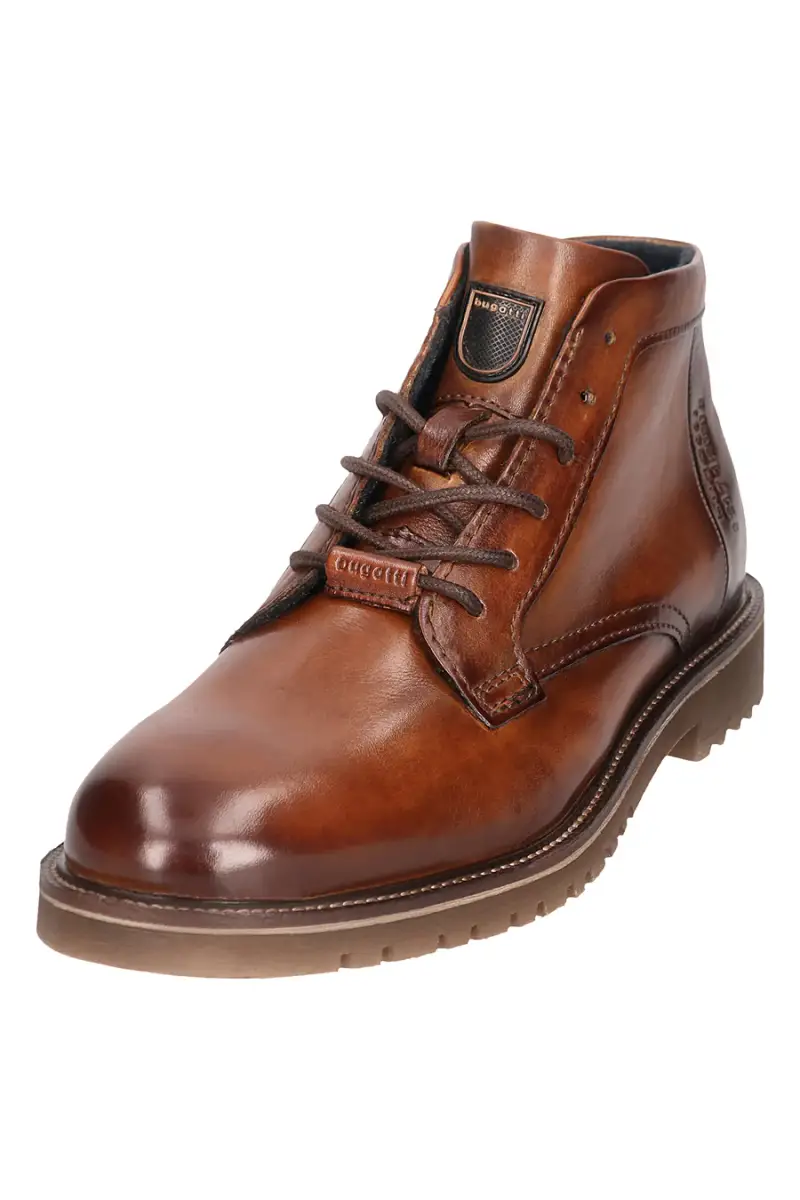 Polacchini marroni in vera pelle Bugatti 331AO9301010 [COGNAC] miniatura 2