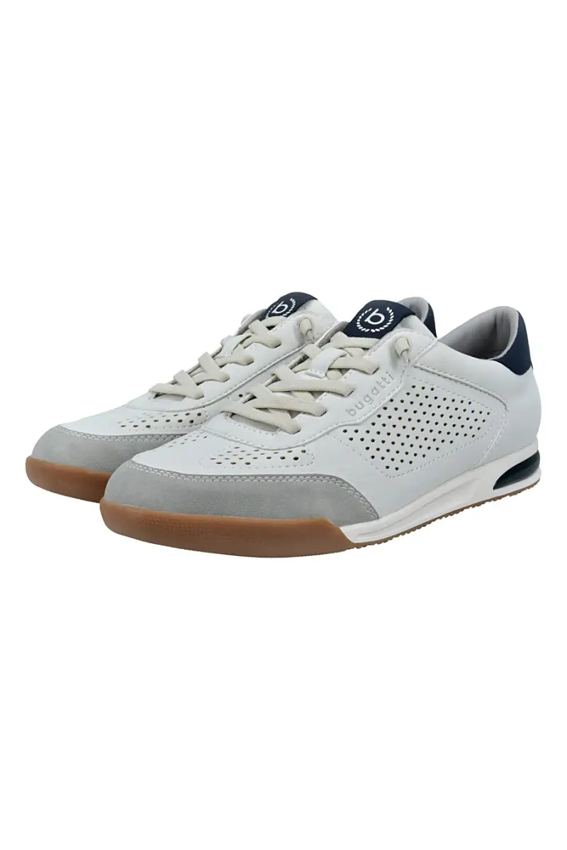 Sneakers bianche traforate stringate Bugatti 321A381750002100 [BIANCO]