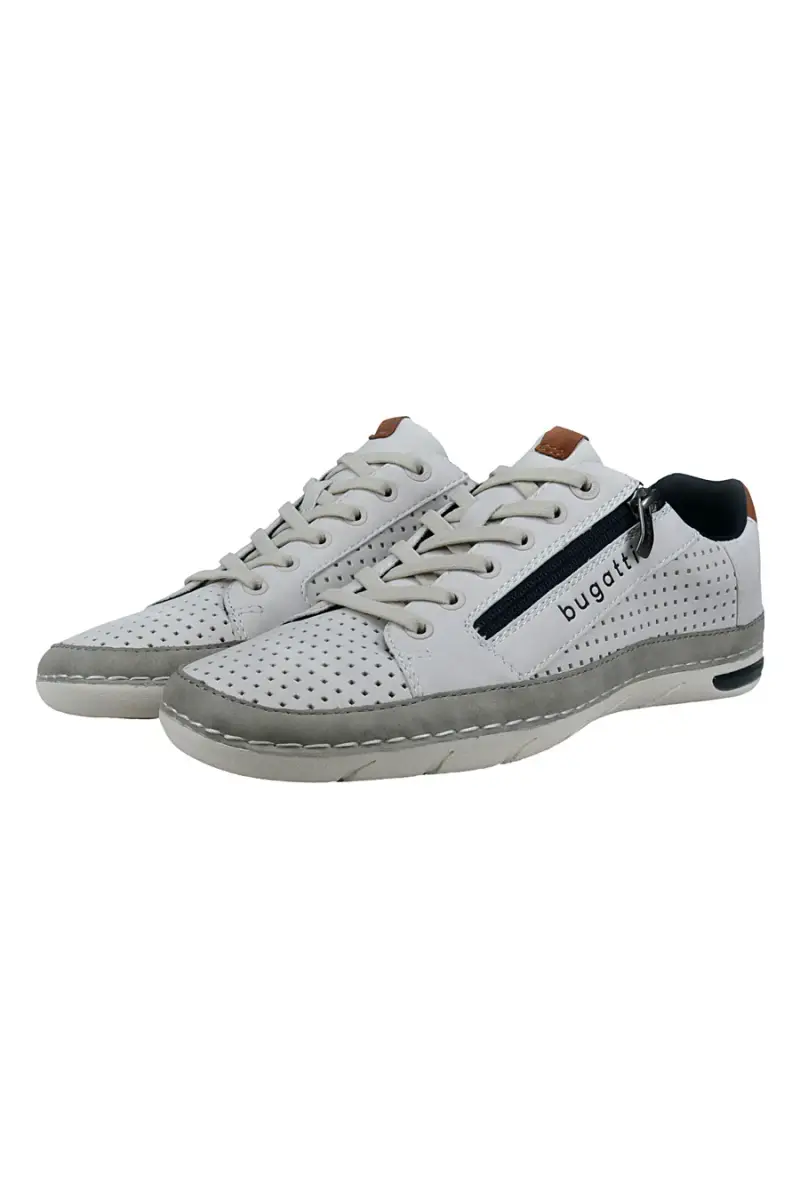 Sneakers bianche traforate stringate Bugatti 321ASG0554002100 [BIANCO]