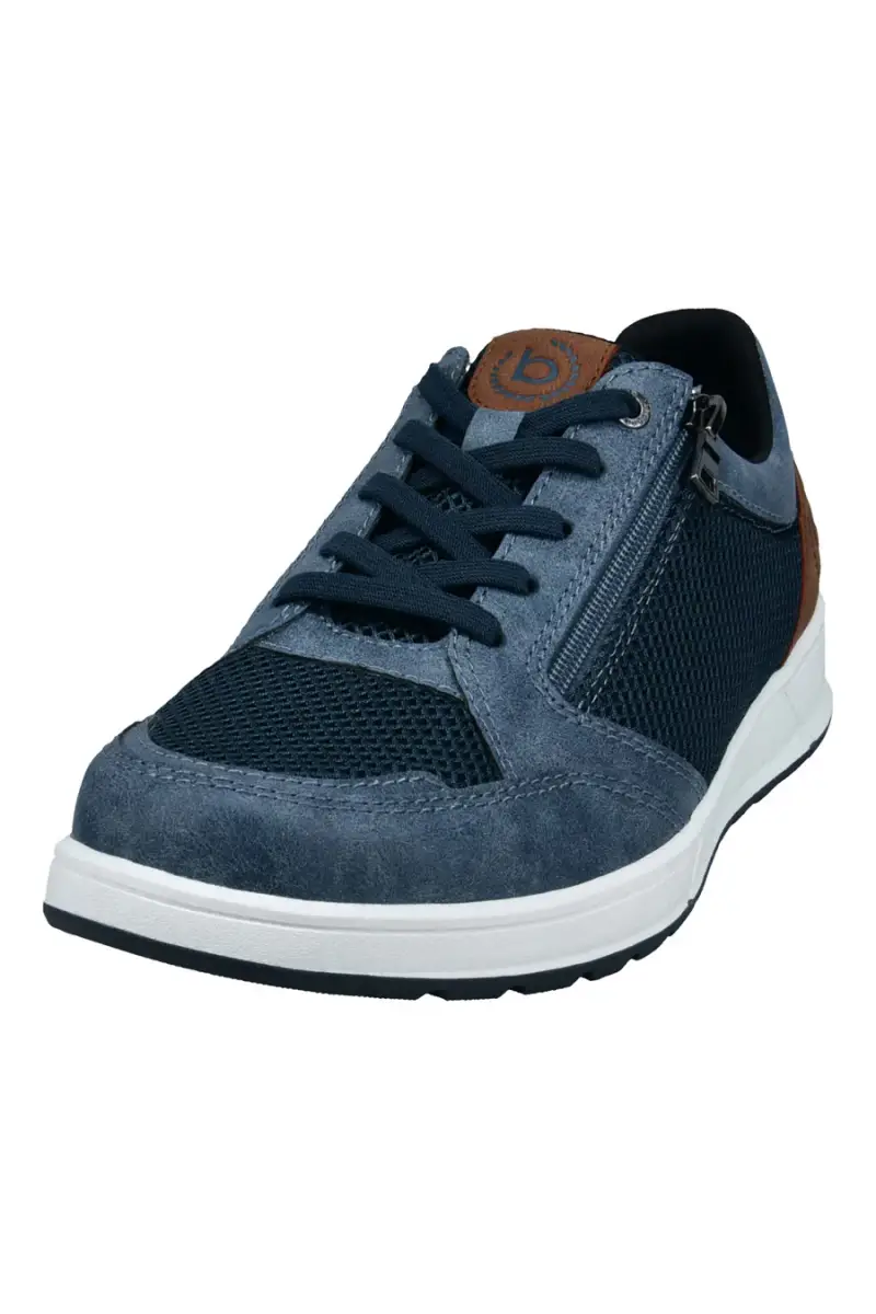 Sneakers blu con lacci e zip laterale Bugatti 331AFB0569004100 [BLUE] miniatura 2