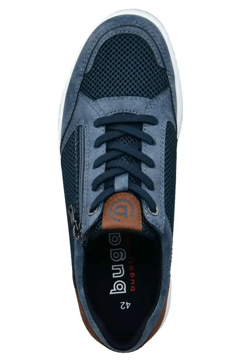 Sneakers blu con lacci e zip laterale Bugatti 331AFB0569004100 [BLUE] miniatura 5