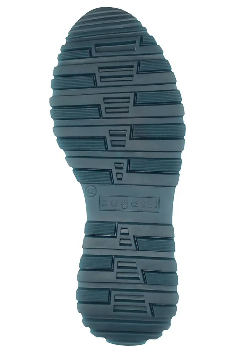 Sneakers blu e marroni in pelle con zip laterale Bugatti 331AG8094141 [BLUE] miniatura 4