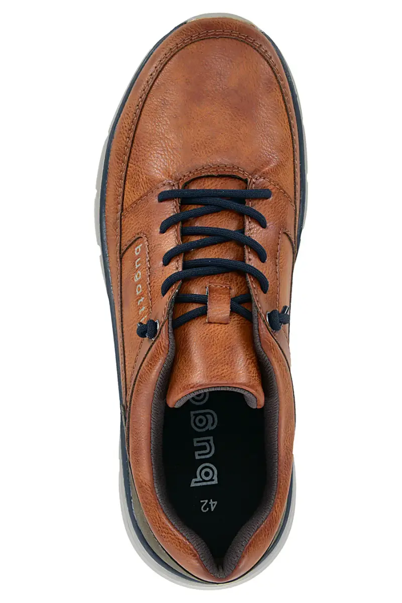 Sneakers color cuoio in vera pelle con suola sportiva Bugatti 325ATK015000 [COGNAC] miniatura 3