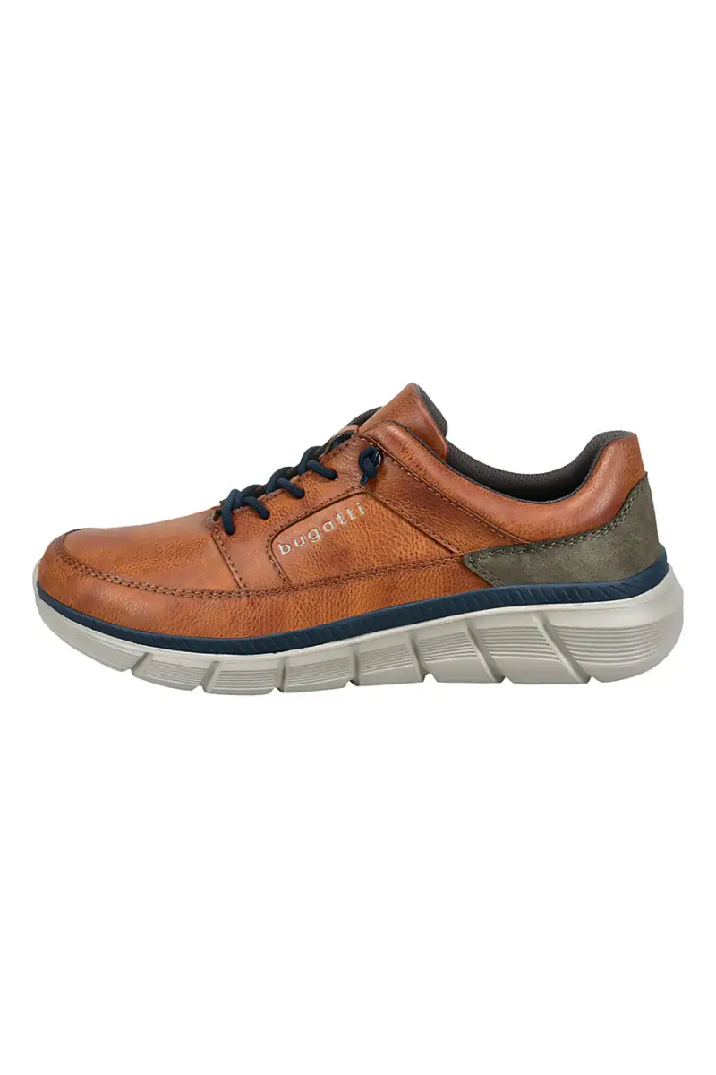 Sneakers color cuoio in vera pelle con suola sportiva Bugatti 325ATK015000 [COGNAC]