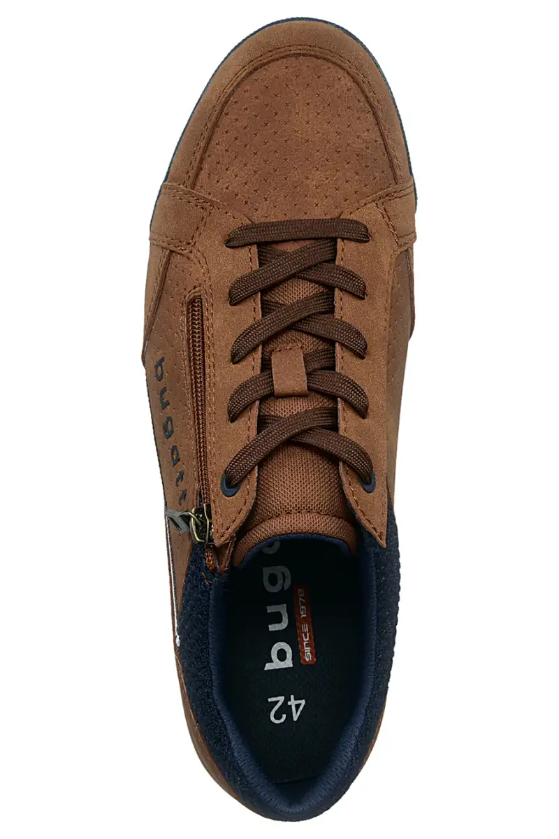 Sneakers da uomo marroni con cerniera laterale Bugatti 325A380950696341 [MARRONE] miniatura 4