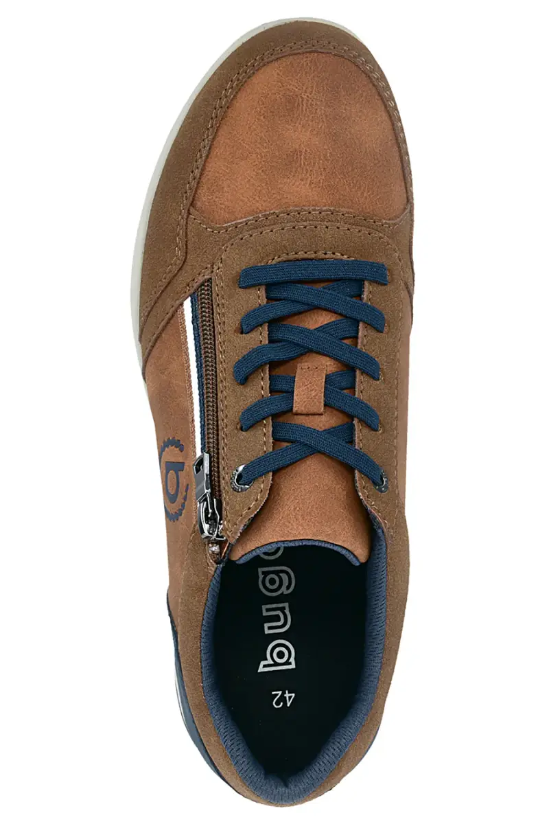 Sneakers da uomo marroni con cerniera laterale Bugatti 3333071350006300 [MARRONE] miniatura 3