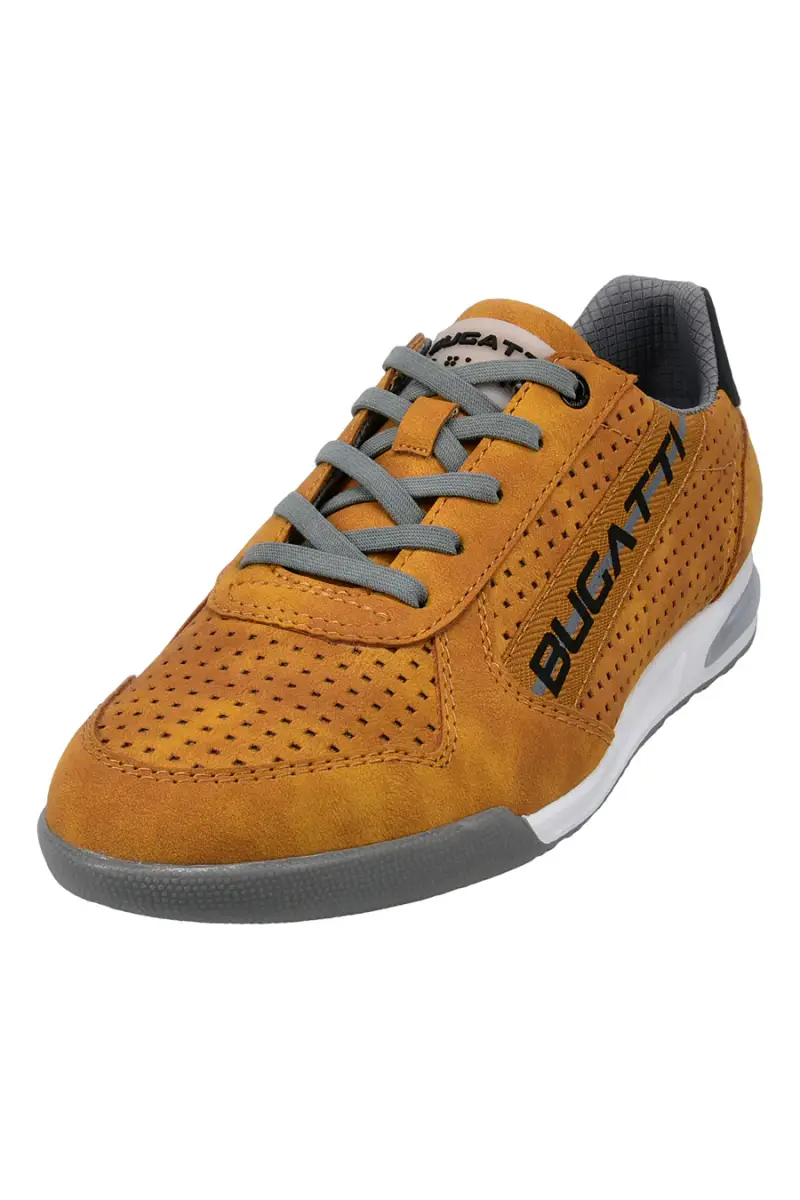 Sneakers da uomo ocra traforate con suoletta estraibile Bugatti 321A380150005000 [GIALLO] miniatura 2