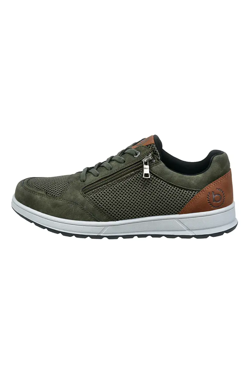 Sneakers verde scuro con zip Bugatti 331AFB0569007100 [VERDE]