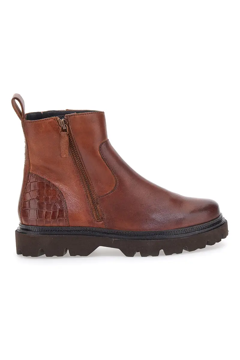 Stivaletti marroni alla caviglia con cerniera BAGATT D31AOG354000 [COGNAC]