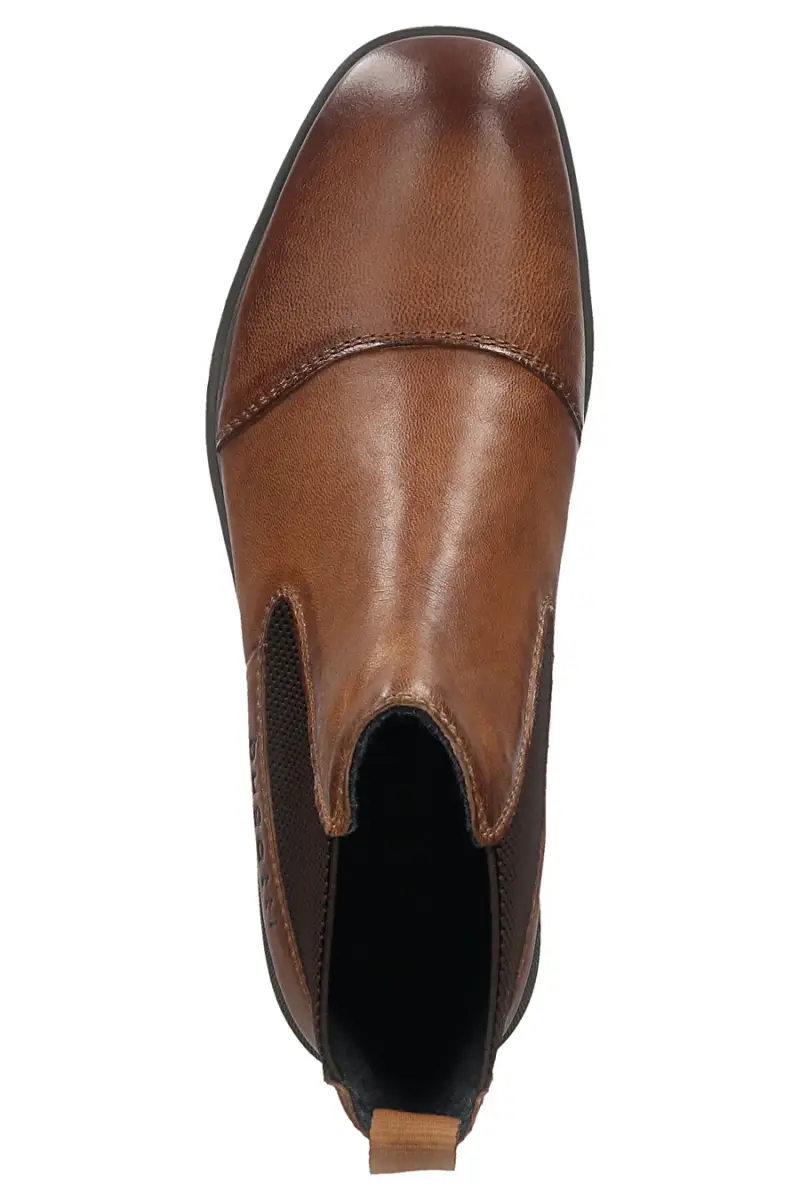 Stivaletti marroni in pelle con inserti elasticizzati Bugatti 325A0U3J3500 [COGNAC] miniatura 3