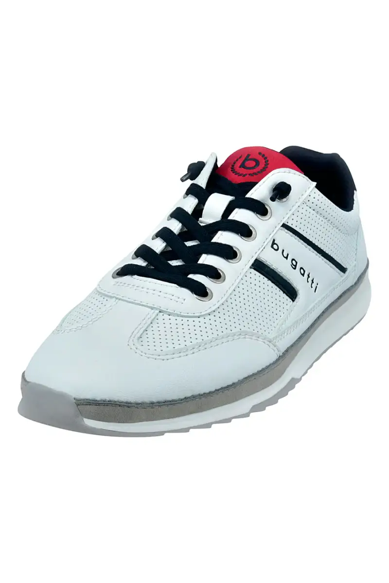 Stringate Bianche e Grigie con Tomaia Traforata in Pelle BUGATTI 321A3A01 [BIANCO miniatura 2