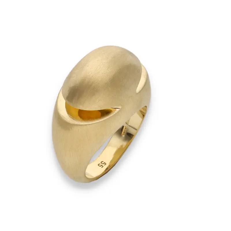 Anello BVLGARI cabochon in oro giallo satinato miniatura 2