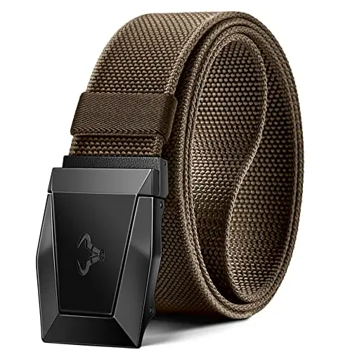 BULLIANT Cintura Uomo, Cintura Tattica Militare Cintura Lavoro Uomo 3,8cm,Fibbia a Sgancio Rapido,Marrone