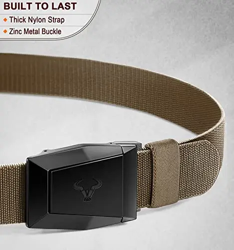 BULLIANT Cintura Uomo, Cintura Tattica Militare Cintura Lavoro Uomo 3, 8cm, Fibbia a Sgancio Rapido, Marrone miniatura 2