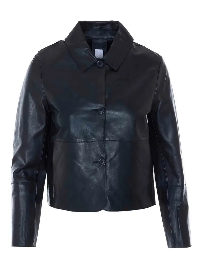 Giacca di pelle nera Nero
