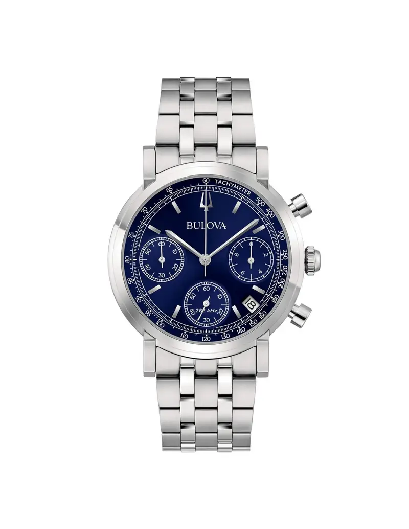 Orologio BULOVA Crono High Precision -262kHz- 96B458 cinturino in acciaio quadrante Blue