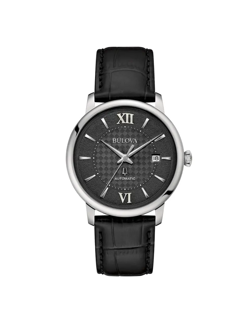 Orologio BULOVA Hudson 96B441 cinturino in pelle nero quadrante nero