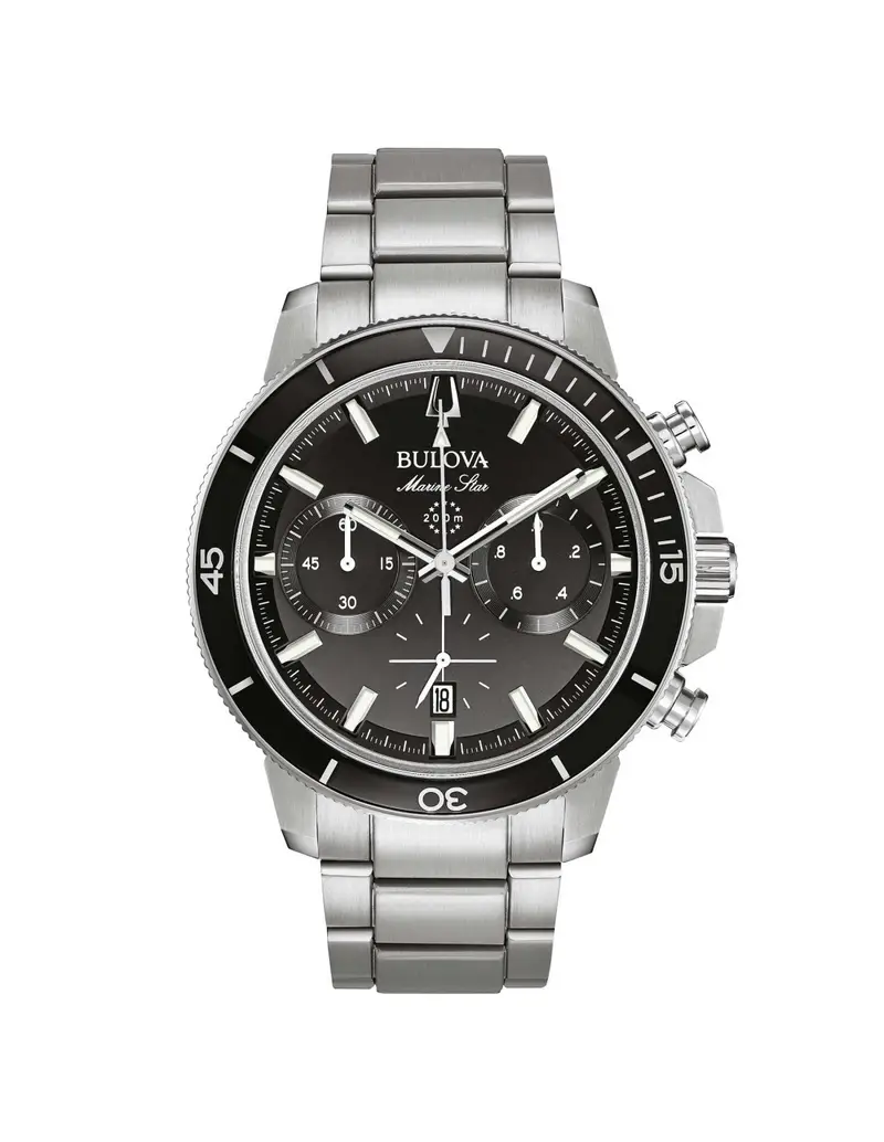 Orologio BULOVA Marine Star Crono 96B272 in acciaio con quadrante nero