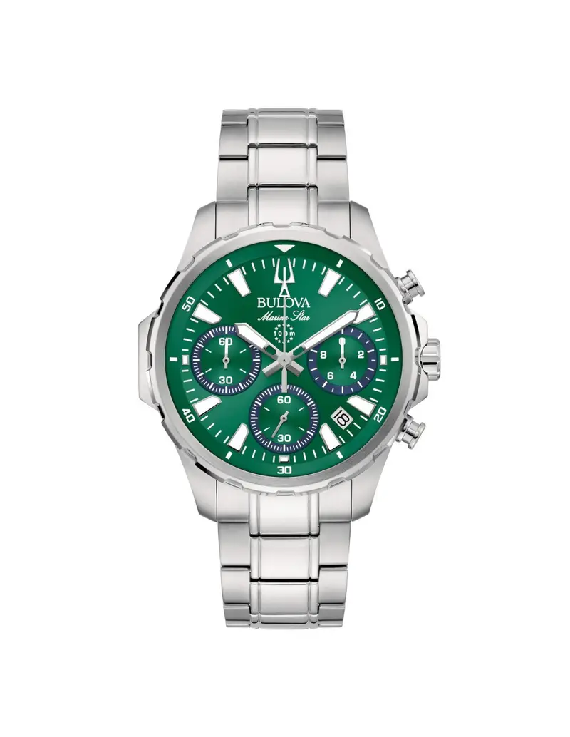 Orologio BULOVA Marine Star Crono 96B465 cinturino in acciaio quadrante verde