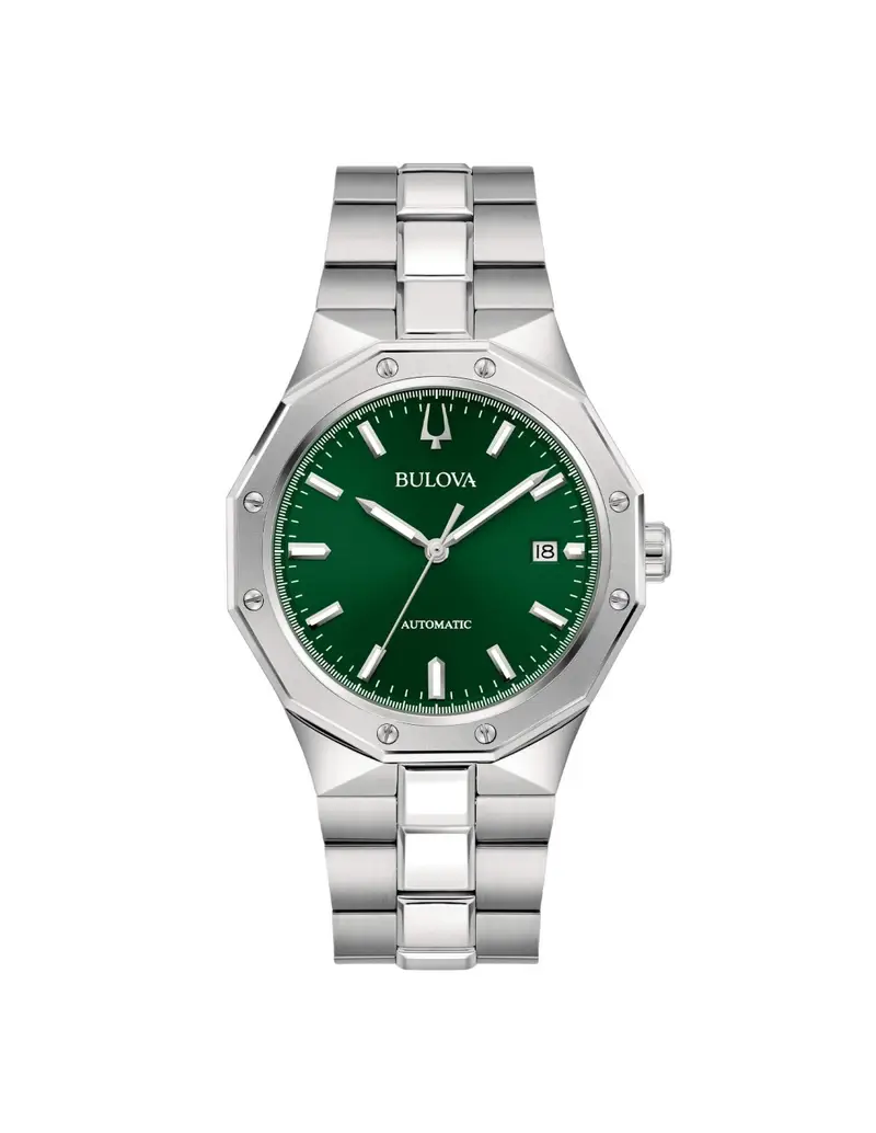 Orologio BULOVA Octagon Automatic 96B464 cinturino in acciaio quadrante verde