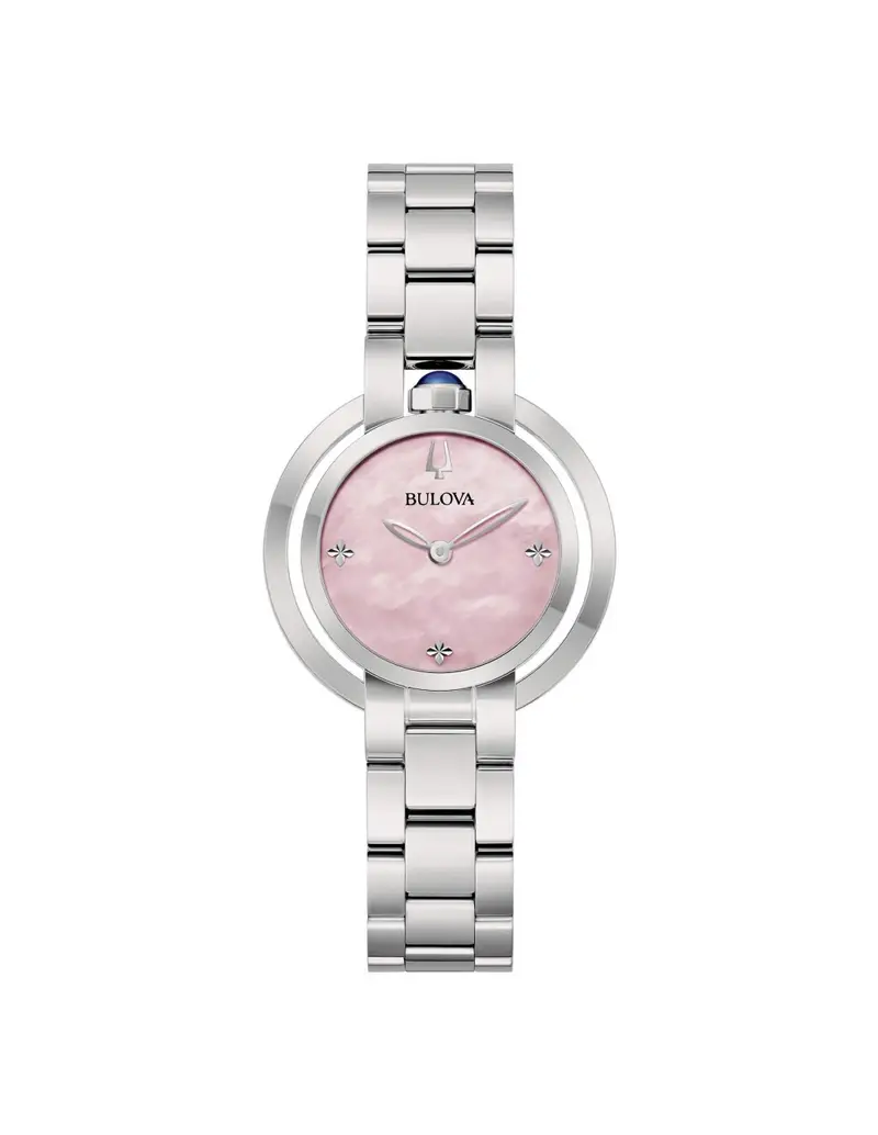 Orologio BULOVA Rubaiyat 96L338 cinturino in acciaio quadrante in madreperla rosa