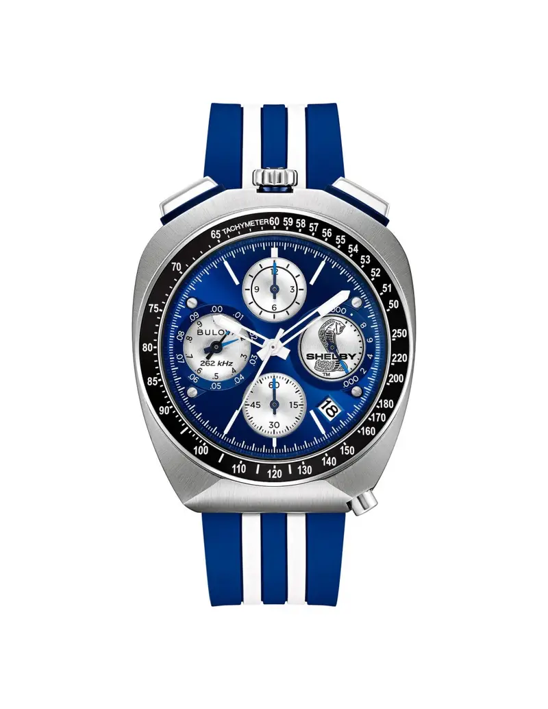 Orologio BULOVA Shelby 150th Anniversary Limited Edition 98B452 cinturino in silicone quadrante blu