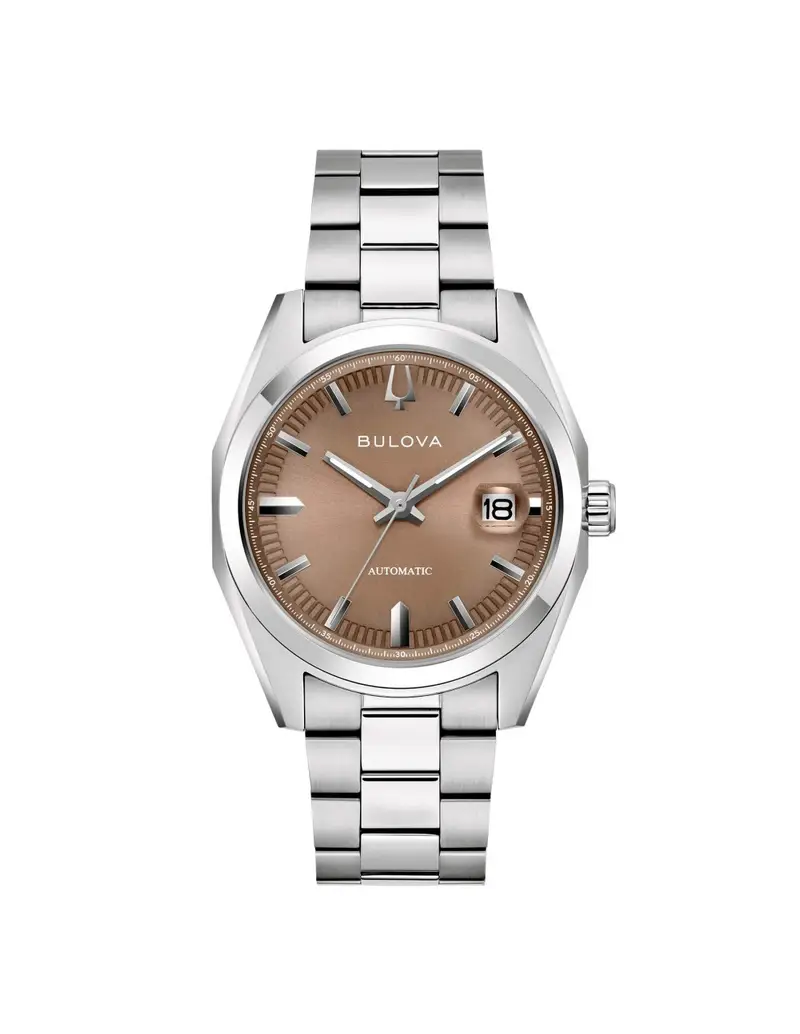 Orologio BULOVA Surveyor Automatic 96B470 cinturino in acciaio quadrante marrone