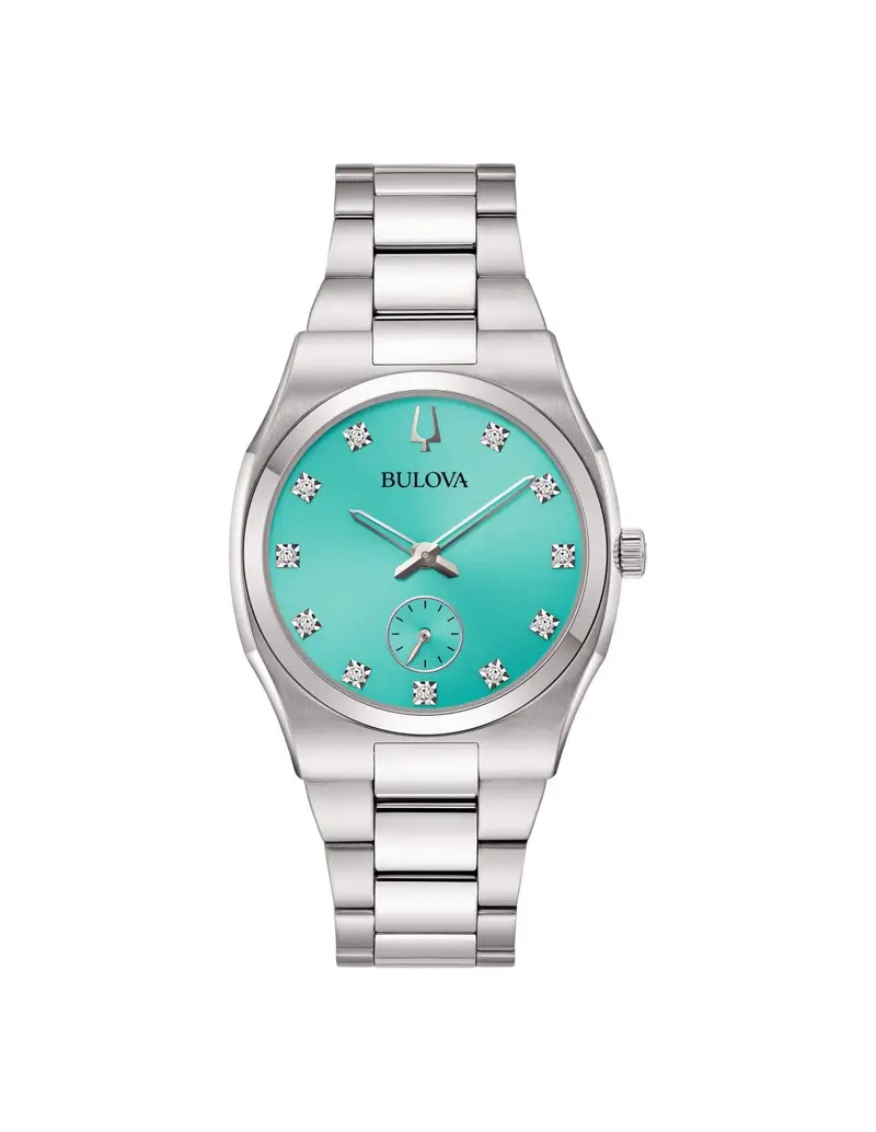 Orologio BULOVA Surveyor Piccoli Secondi 96P243 cinturino in acciaio quadrante turchese