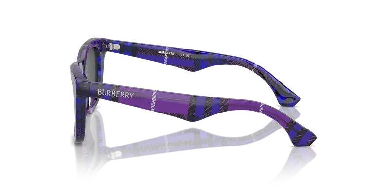 Burberry Bambino JB4002 411387 Occhiali da sole Acetato Viola Grigio Squadrata Normale miniatura 3