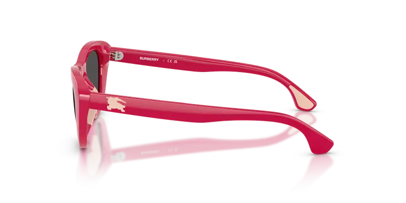 Burberry Bambino JB4004U 413187 Occhiali da sole Iniettato Rosa Grigio Cat Eye Normale miniatura 3