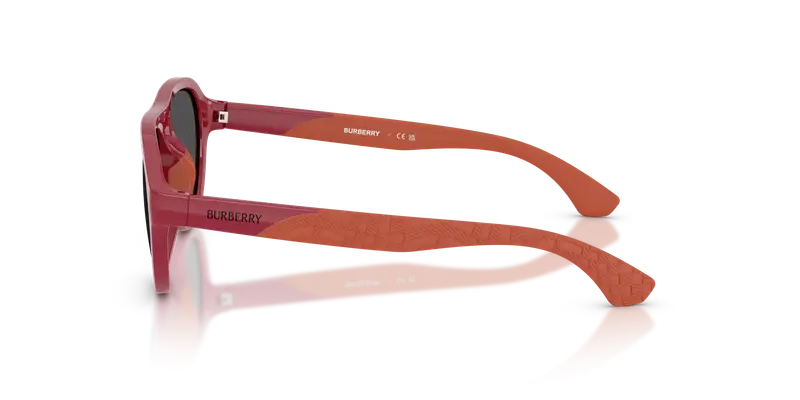 Burberry Bambino JB4005U 418187 Occhiali da sole Iniettato Rosso Grigio Pilot Normale miniatura 3