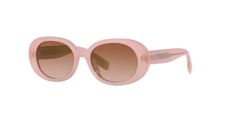 Burberry Bambino JB4339 392313 Occhiali da sole Acetato Rosa Marrone Rotonda Normale Sfumato miniatura 2