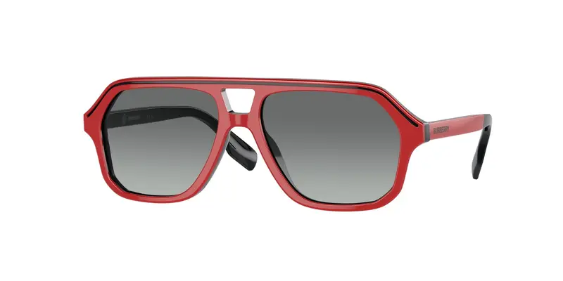 Burberry Bambino JB4340  396311 Occhiali da sole Acetato Rosso Grigio Geometrica Normale Sfumato