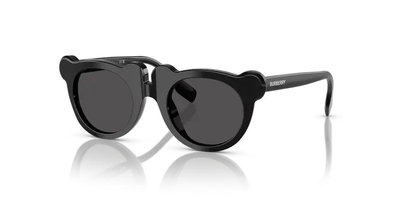Burberry Bambino JB4355 300187 Occhiali da sole Acetato Nero Grigio Rotonda Normale miniatura 2