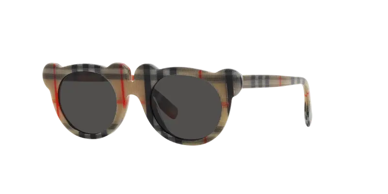 Burberry Bambino JB4355 377887 Occhiali da sole Acetato Marrone Grigio Rotonda Normale miniatura 2