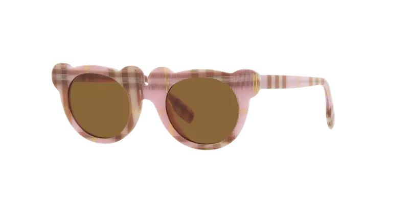 Burberry Bambino JB4355 397273 Occhiali da sole Acetato Rosa Rame Rotonda Normale miniatura 2