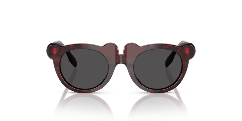 Burberry Bambino JB4355 411587 Occhiali da sole Acetato Rosso Grigio Rotonda Normale miniatura 2