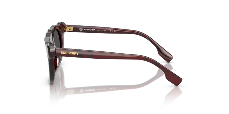 Burberry Bambino JB4355 411587 Occhiali da sole Acetato Rosso Grigio Rotonda Normale miniatura 3