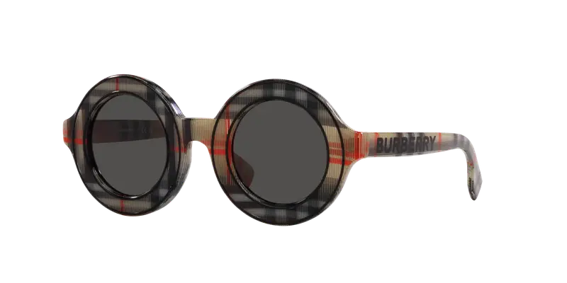 Burberry Bambino JB4386 377887 Occhiali da sole Acetato Marrone Grigio Rotonda Normale miniatura 2