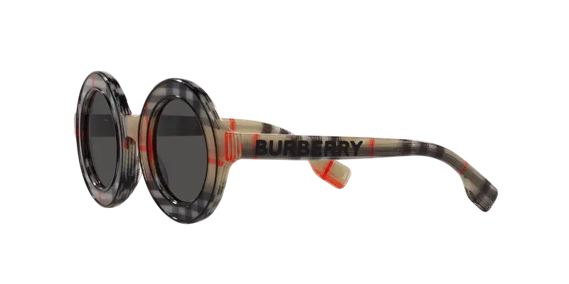 Burberry Bambino JB4386 377887 Occhiali da sole Acetato Marrone Grigio Rotonda Normale miniatura 3