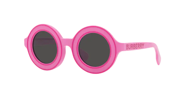 Burberry Bambino JB4386 404687 Occhiali da sole Acetato Rosa Grigio Rotonda Normale miniatura 2