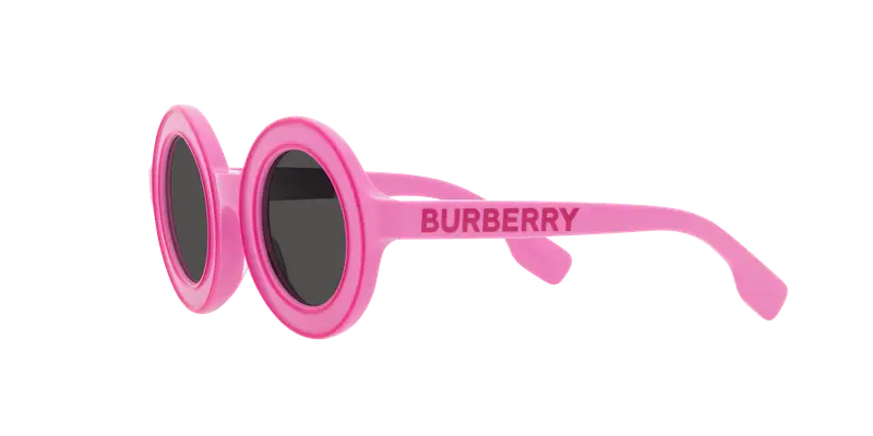 Burberry Bambino JB4386 404687 Occhiali da sole Acetato Rosa Grigio Rotonda Normale miniatura 3